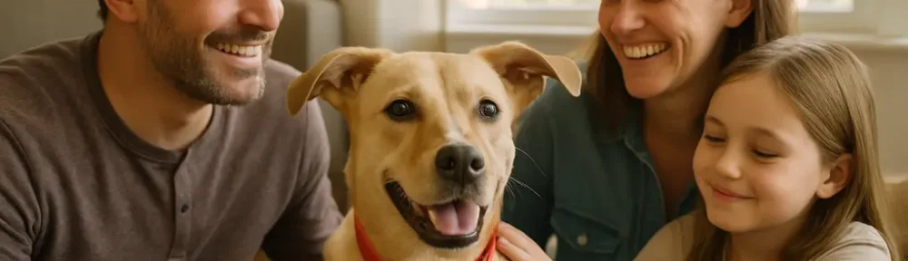 Volunteer greets an adoptable dog as shelter adoption trends data sits on a clipboard nearby
